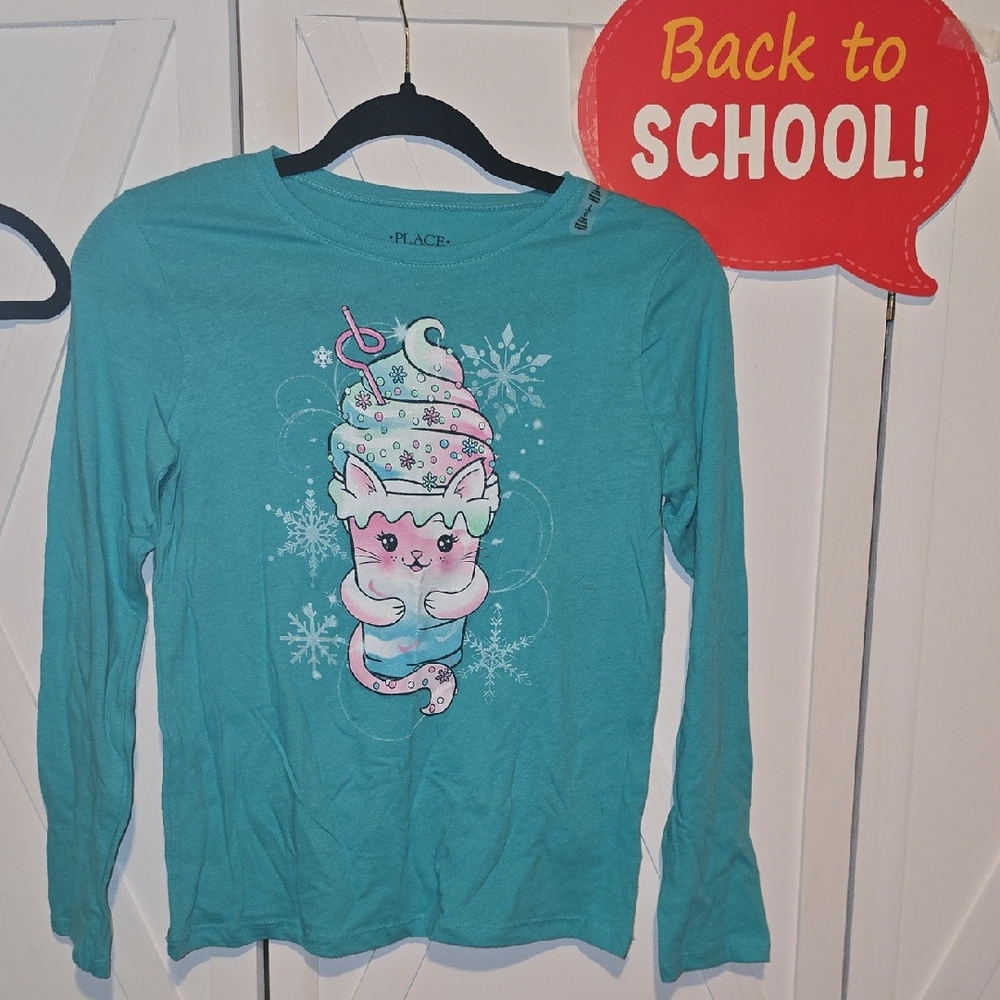 New The Children's Place Aqua Long Sleeve Kids Tee
